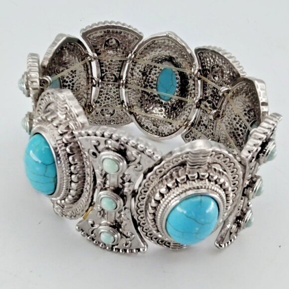 HSN R.J. Graziano "Best West" Simulated Turquoise Stretch Bracelet - Picture 7 of 8